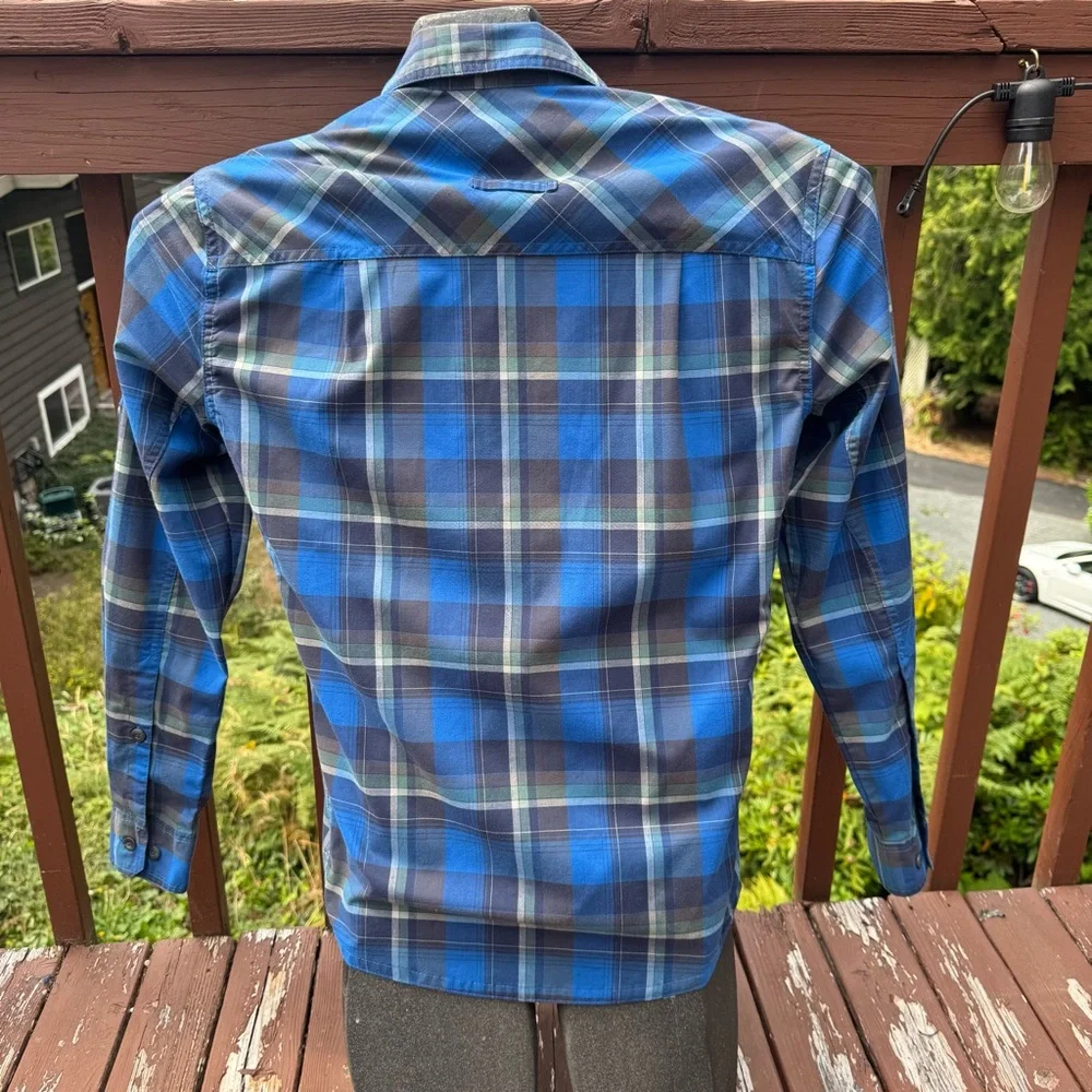 L.L. Bean Blue and Gray Plaid Shirt - Picture 2 of 7